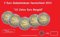 Deutschland 2 Euro 2012 10 Jahre Eurobargeld A-J lose