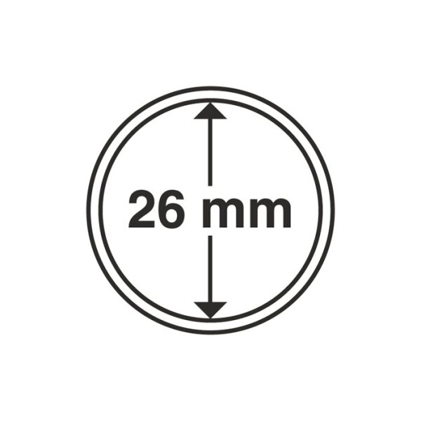 Leuchtturm Münzkapseln  für 2 Euro Münzen / 26 mm