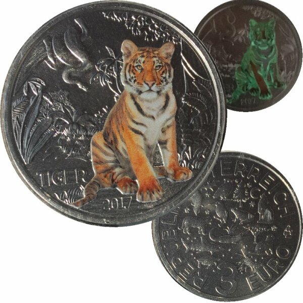 Österreich 3 Euro 2017 Tiertaler Tiger