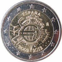 Spanien 2 Euro 2012 10 Jahre Eurobargeld