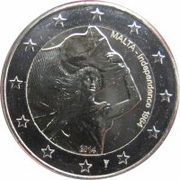 Malta 2 Euro 2014 Unabhängigkeit mit Merkurstab