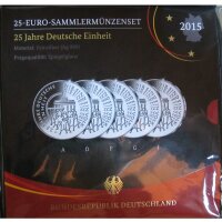 Deutschland 25 Euro 2015 Einheit A-J Set pp