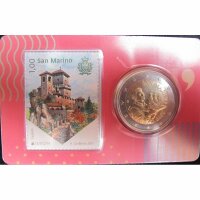 San Marino 2 Euro 2019 Coincard mit Briefmarke
