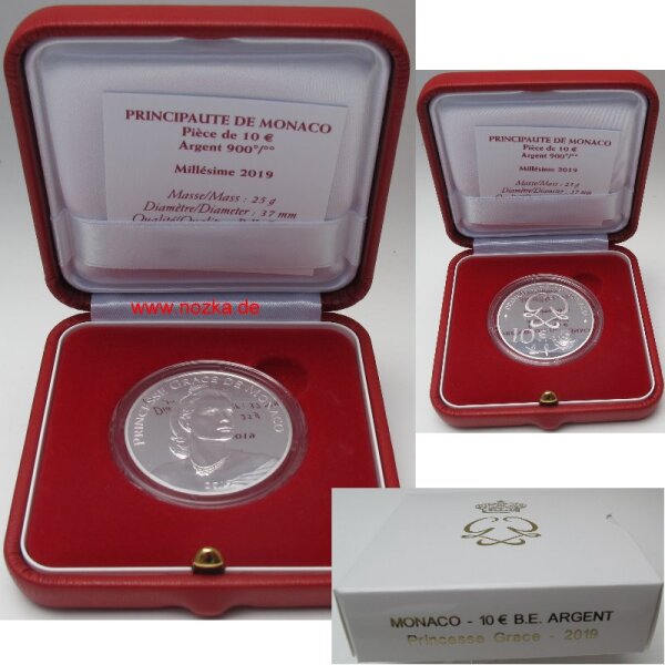 Monaco 10 Euro 2019 Grace Kelly Silber pp