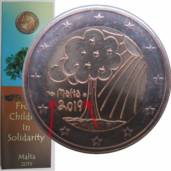 Malta 2 Euro 2019 von Kindern - Natur Coincard