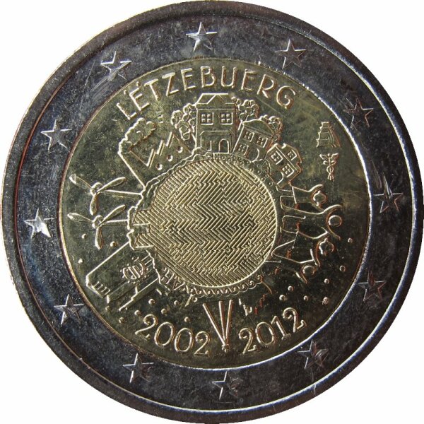 Luxemburg 2 Euro 2012 10 Jahre Eurobargeld