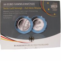 Deutschland 10 Euro 2021 Auf dem Wasser Polymer / Niob pp A-J