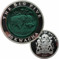 Malawi 1 OZ Büffel 2004 Silber - The Big Five