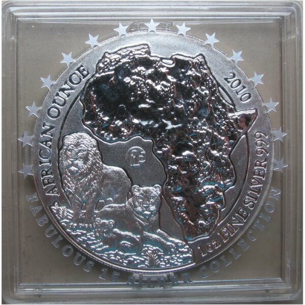 Ruanda 1 OZ 2010 African Ounce Löwe F15