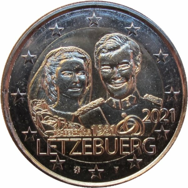 Luxemburg 2 Euro 2021 Hochzeitstag Henri