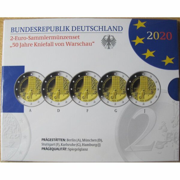 Deutschland 2 Euro Set 2020 Kniefall pp