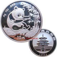 China 10 Yuan Panda 1994 1 OZ Silber
