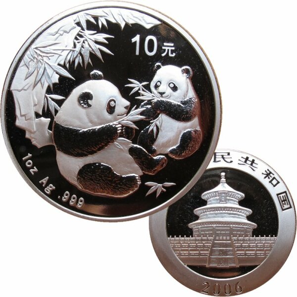 China 10 Yuan Panda 2006 1 OZ Silber