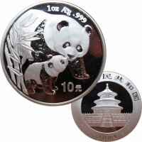 China 10 Yuan Panda 2004 1 OZ Silber