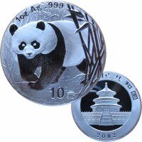 China 10 Yuan Panda 2002 1 OZ Silber