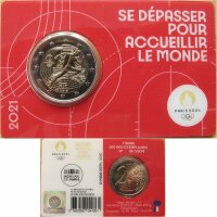 Frankreich 2 Euro 2021 Olympische Fahne - rot