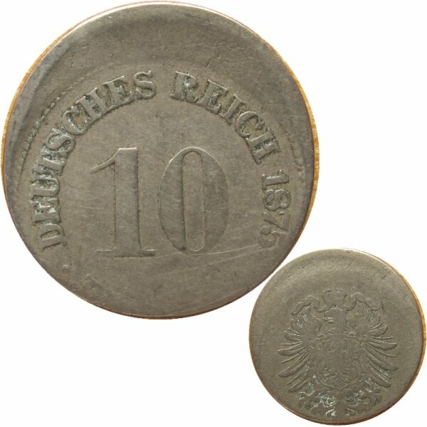 Kaiserreich 10 Pfennig 1875 Fehlpr&auml;gung