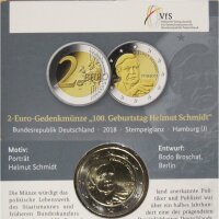 Deutschland 2 Euro 2018 Coincard Helmut Schmidt