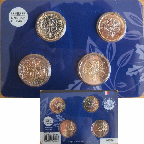 Frankreich 1 + 2 Euro Set 2021 2022