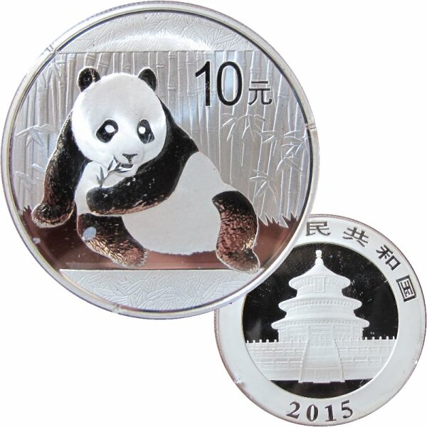 China 10 Yuan Panda 2015 1 OZ Silber