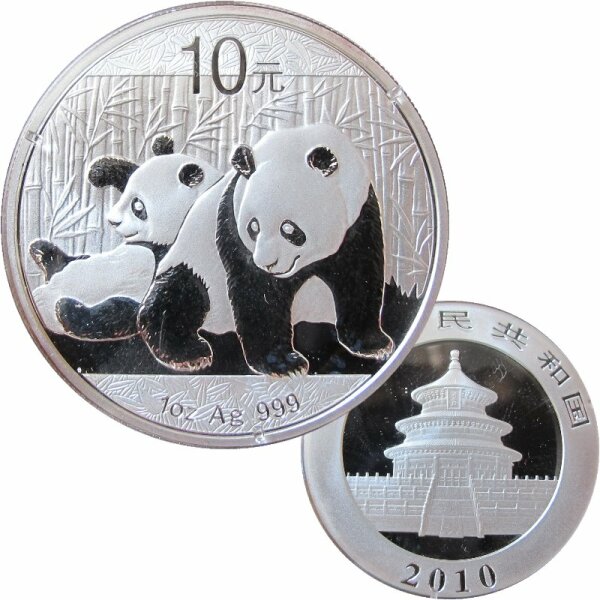 China 10 Yuan Panda 2010 1 OZ Silber