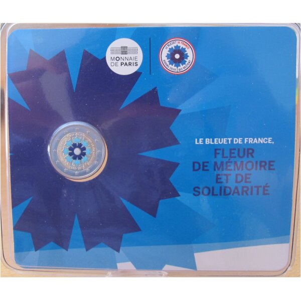 Frankreich 2 Euro 2018 Kornblume Coincard
