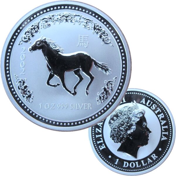 Australien Lunar I. 2002 Pferd 1 OZ Silber