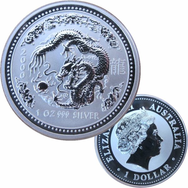 Australien 1 OZ Lunar 2000 Drache Silber