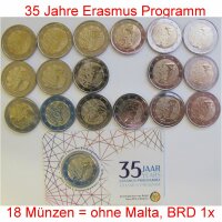 18 x 2 Euro 2022 Erasmus ohne Malta