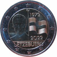 Luxemburg 2 Euro 2022 50 Jahre Flagge