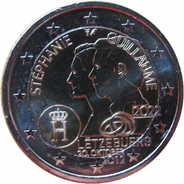 Luxemburg 2 Euro 2022 Hochzeitstag Guillaume