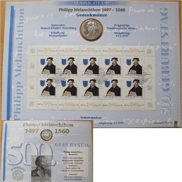 Deutschland 10 DM 1997 Melanchthon J. 464 Numisblatt 1/97