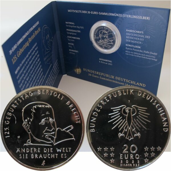 Deutschland 20 Euro 2023 Brecht pp