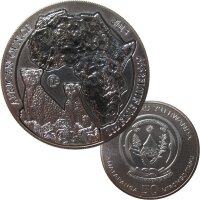 Ruanda 50 Francs 2013 - 1 OZ Silber African Ounce Gepard F15