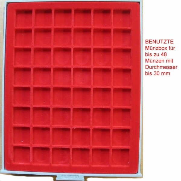 Lindner Münzbox Standard für 48 Münzen BENUTZT