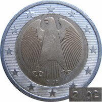 Deutschland 2 Euro 2002 A Umlaufmünze Fehlprägung