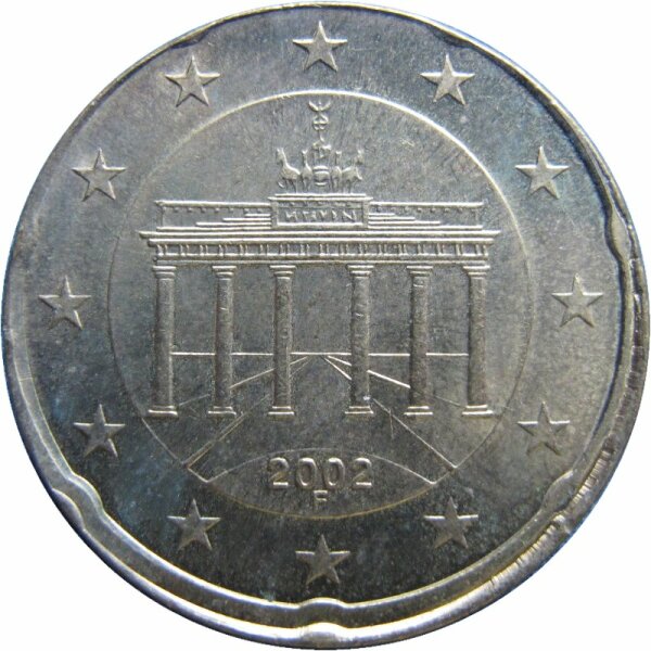Deutschland 20 Cent 2002 F Fehlprägung Dezentriert