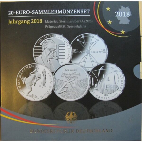 Deutschland 20 Euro 2018 Sammlermünzenset pp