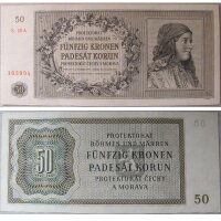 Böhmen und Mähren 50 Kronen 1944 P. 10 Cechy a...