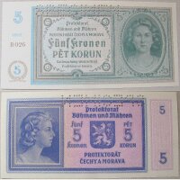 Böhmen und Mähren 5 Kronen o.D. (1940) P. 4...