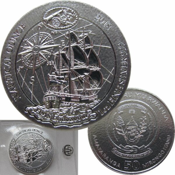 Ruanda 1 OZ 2018 Nautical Ounce HMS Endeavour