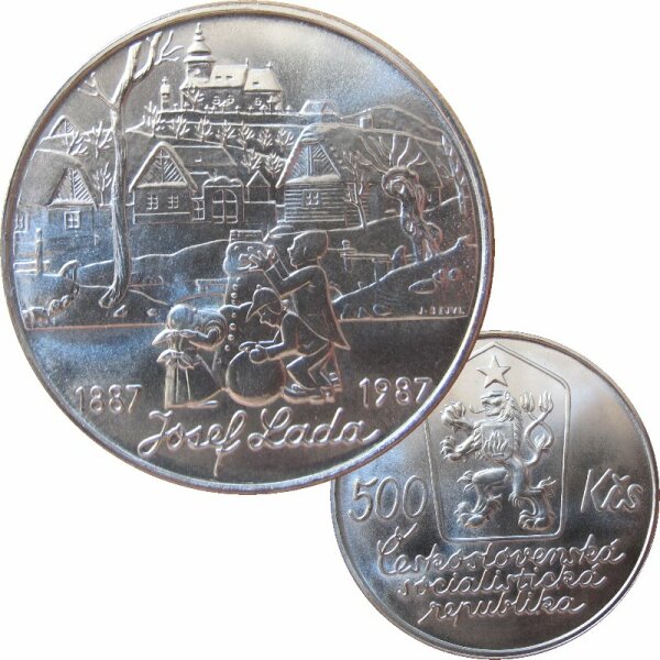 Tschechoslowakei 500 Kronen 1987 Lada ČSSR 500 Kčs
