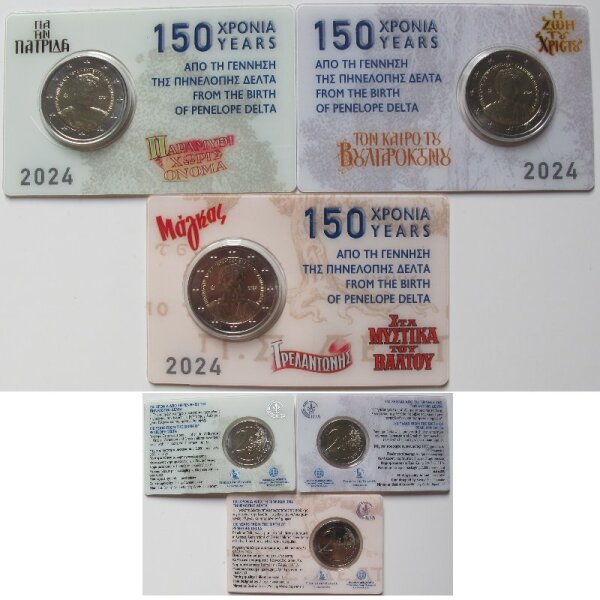 Griechenland 2 Euro 2024 Penelope Delta Coincard alle 3