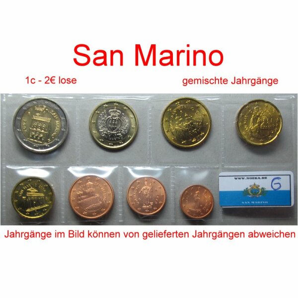 San Marino KMS gem. Jahrgänge 3,88 Euro lose