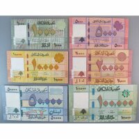 Lebanon 6 Banknoten Set 1000 bis 100.000 Livres 2016 / 2021 UNC Liban