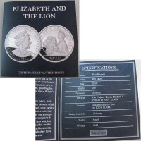 Alderney 5 Pounds 2021 Una and the Lion - 2 OZ Silber NGC