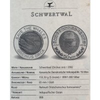 Korea 50 Won 2002 Schwertwal / Orcinus Orca Perlmutt - 5...