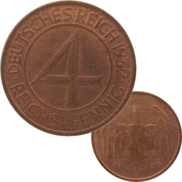 4 Reichspfennig 1932 A Brüning-Taler J. 315