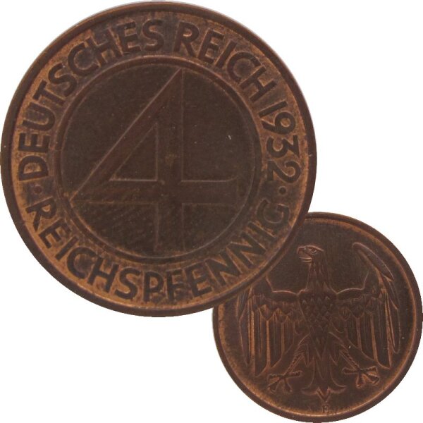 4 Reichspfennig 1932 E Brüning-Taler J. 315