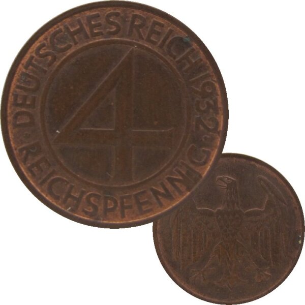 4 Reichspfennig 1932 G Brüning-Taler J. 315